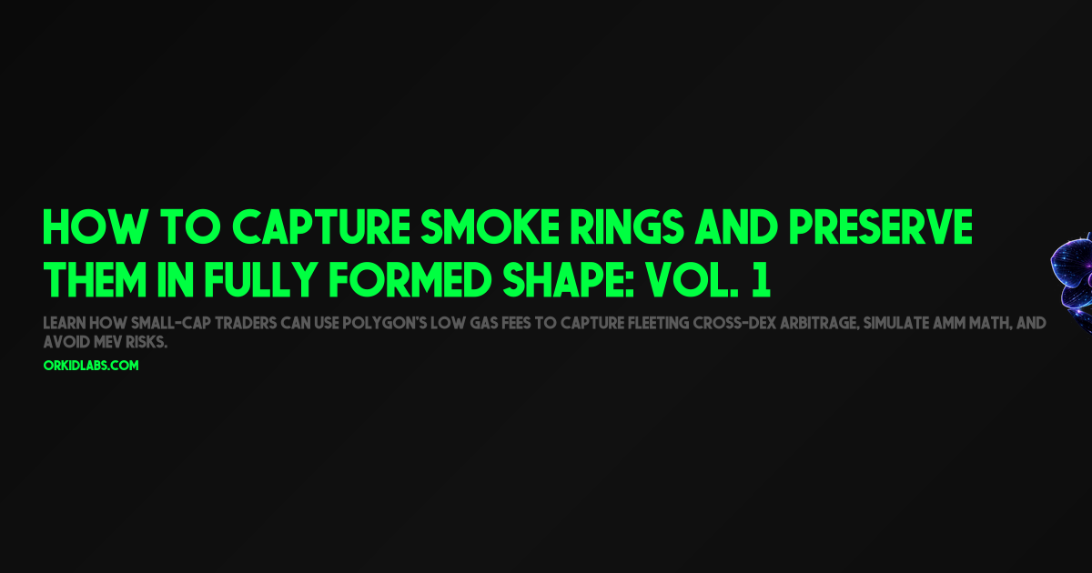 How to Capture Smoke Rings and Preserve Them in Fully Formed Shape: Vol. 1