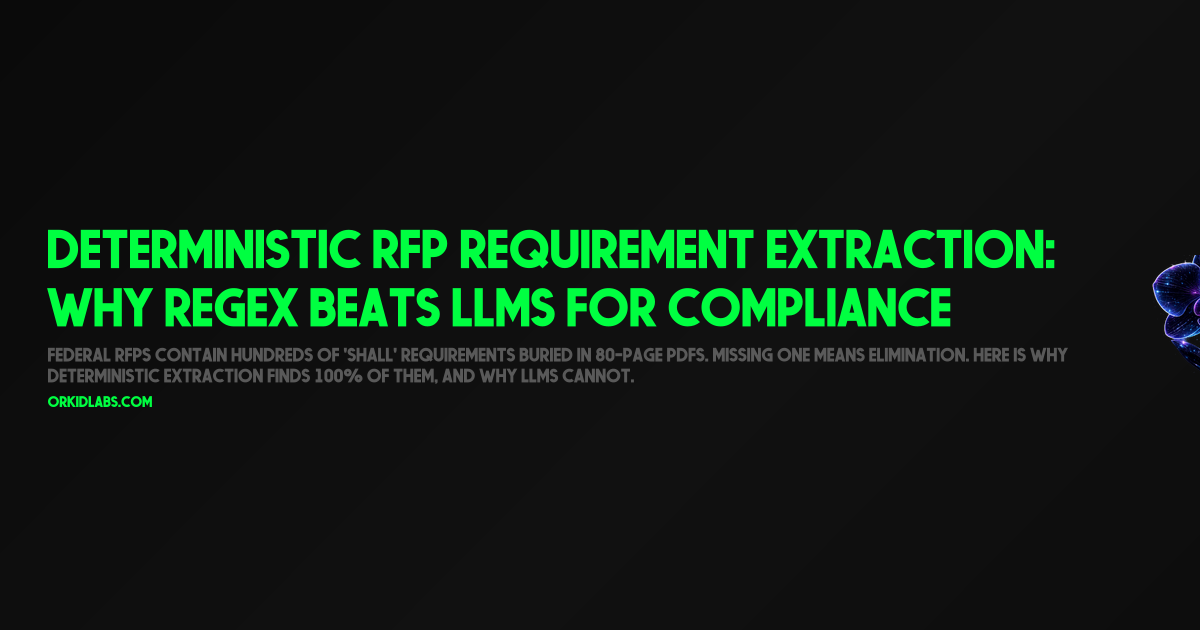 Deterministic RFP Requirement Extraction: Why Regex Beats LLMs for Compliance