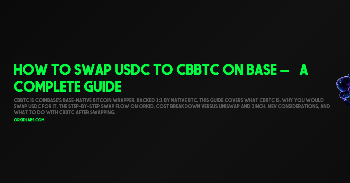 How to Swap USDC to cbBTC on Base — A Complete Guide