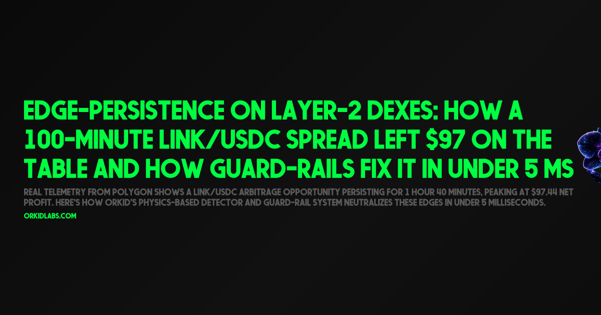 Edge-Persistence on Layer-2 DEXes: How a 100-Minute LINK/USDC Spread Left $97 on the Table and How Guard-Rails Fix It in Under 5 ms