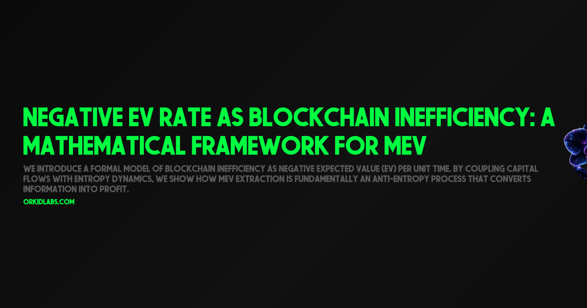 Negative EV Rate as Blockchain Inefficiency: A Mathematical Framework for MEV