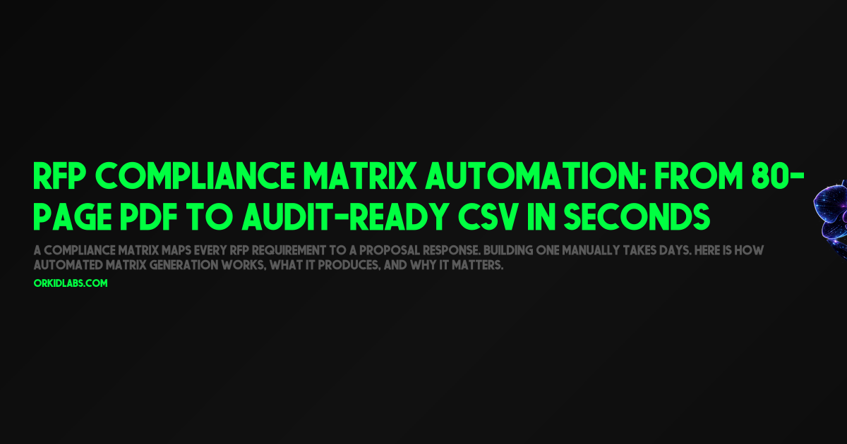 RFP Compliance Matrix Automation: From 80-Page PDF to Audit-Ready CSV in Seconds