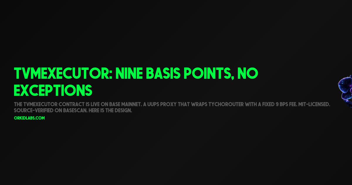 TVMExecutor: Nine Basis Points, No Exceptions